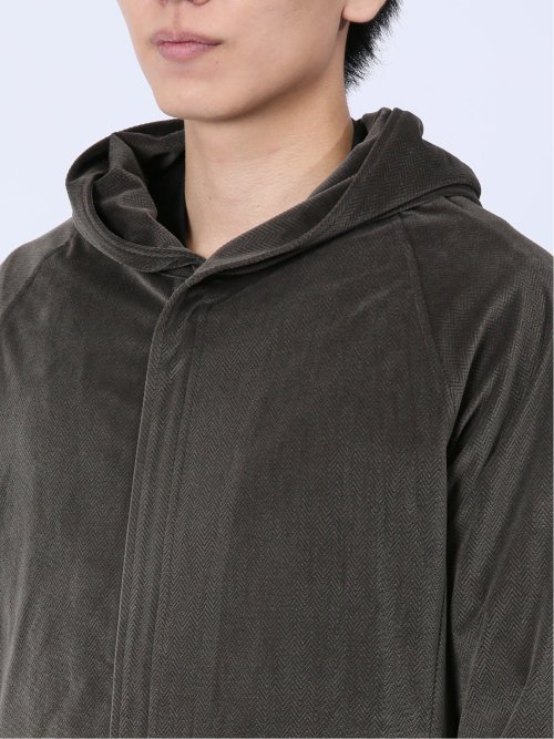 ヘリンボンベロア フルジップシャツアウター(セットアップ可能)