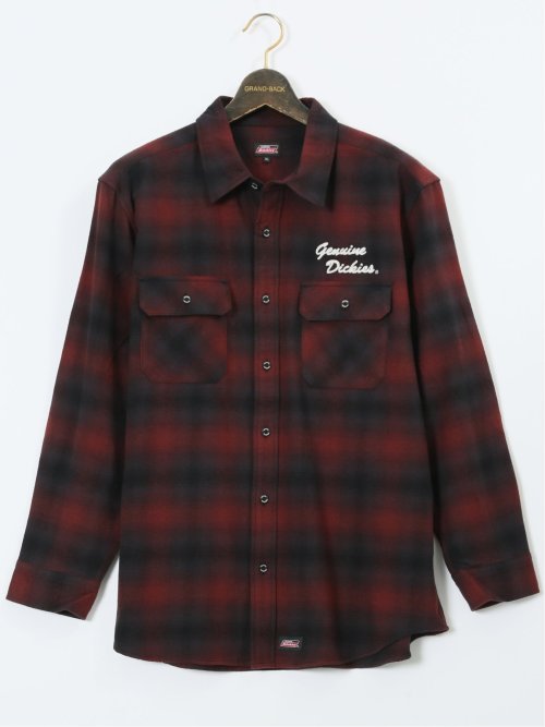 【大きいサイズ】ジュニュイン ディッキーズ/Genuine Dickies 綿100% チェック柄 ワークシャツ