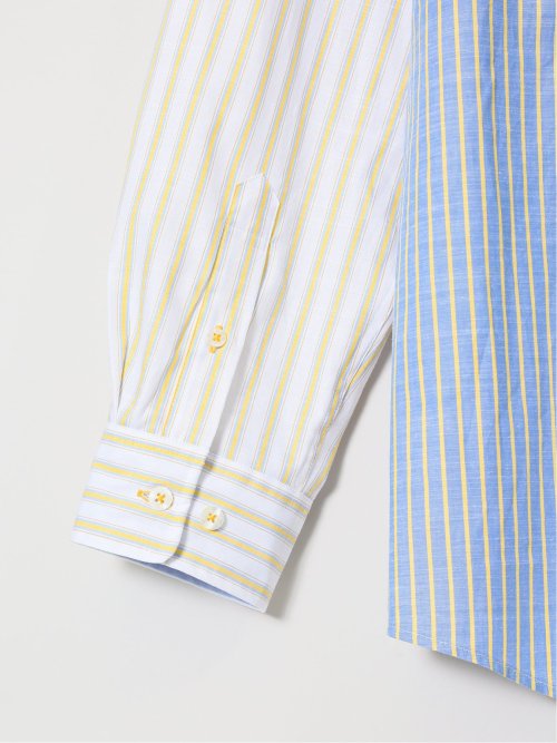 【大きいサイズ】シナコバ/SINA COVA 綿ストライプ柄 ボタンダウン長袖シャツ