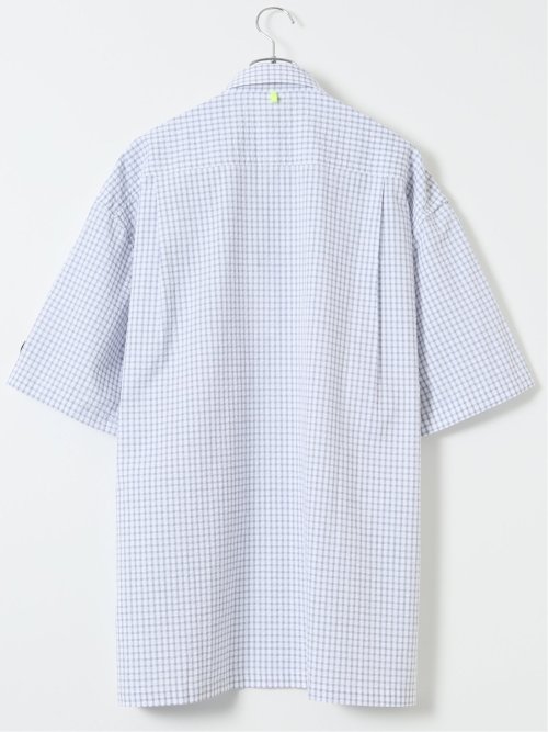 【大きいサイズ】シナコバ/SINA COVA 綿 サッカー チェック柄 ボタンダウン 半袖 シャツ