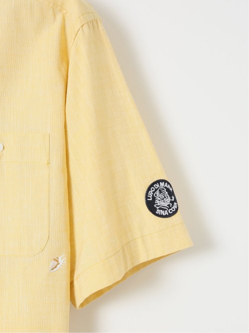 【大きいサイズ】シナコバ/SINA COVA 綿 シャンブレー 飛び柄 ボタンダウン 半袖 シャツ