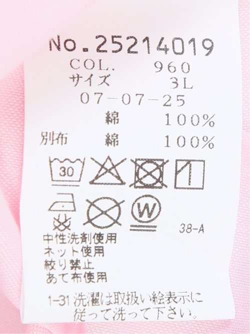 【大きいサイズ】シナコバ/SINA COVA 綿切り替えボーダー ボタンダウン長袖シャツ