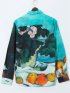 【大きいサイズ】デシグアル/Desigual 静物画風 レギュラーカラー長袖シャツ