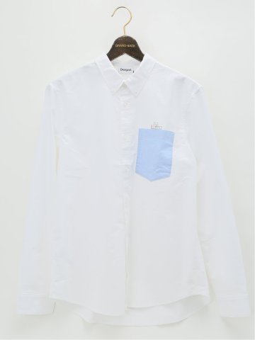 【大きいサイズ】デシグアル/Desigual ポケット プレーンカラー長袖シャツ