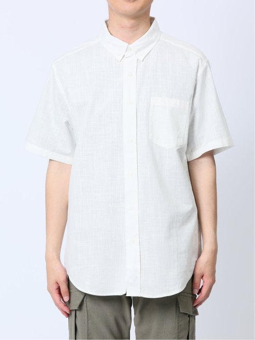 綿シャンブレー ボタンダウン半袖シャツ
