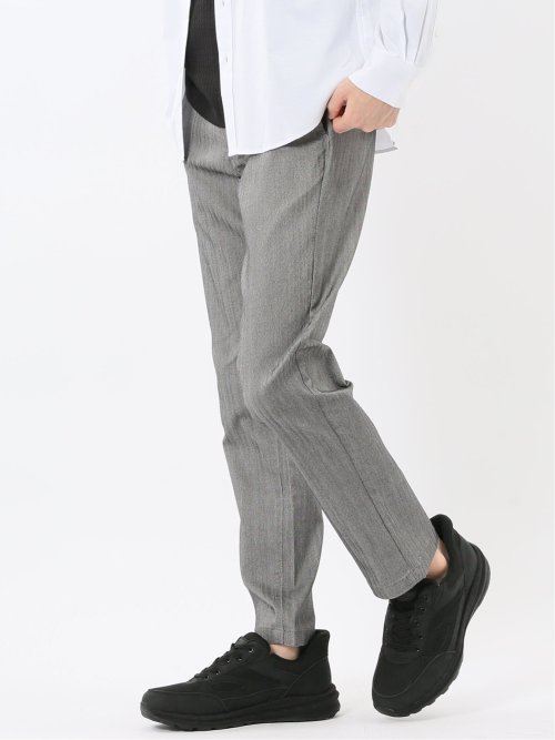 クロスストレッチ トラウザーパンツ ヘリンボン