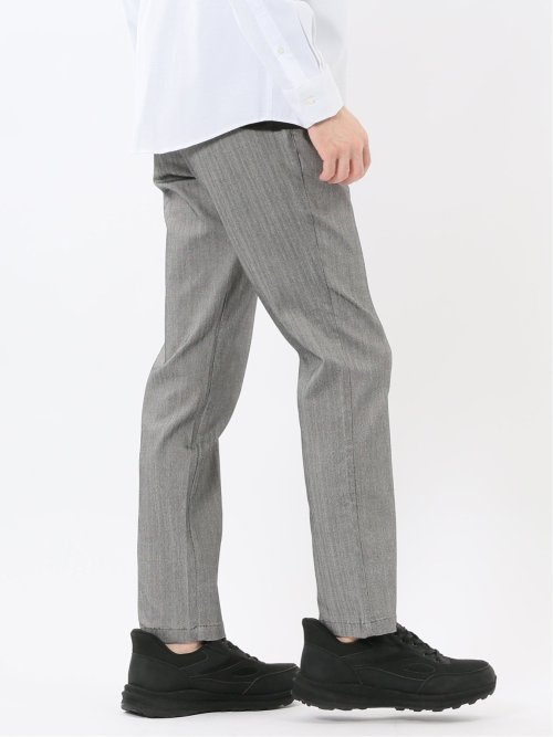 クロスストレッチ トラウザーパンツ ヘリンボン