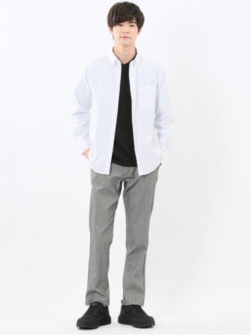 クロスストレッチ トラウザーパンツ ヘリンボン