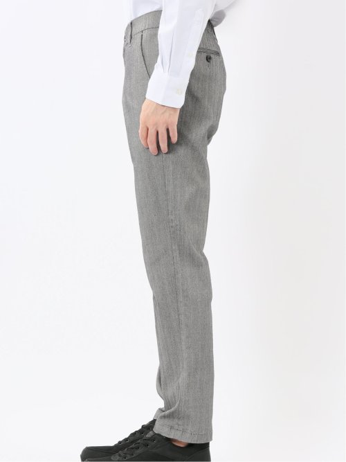 クロスストレッチ トラウザーパンツ ヘリンボン