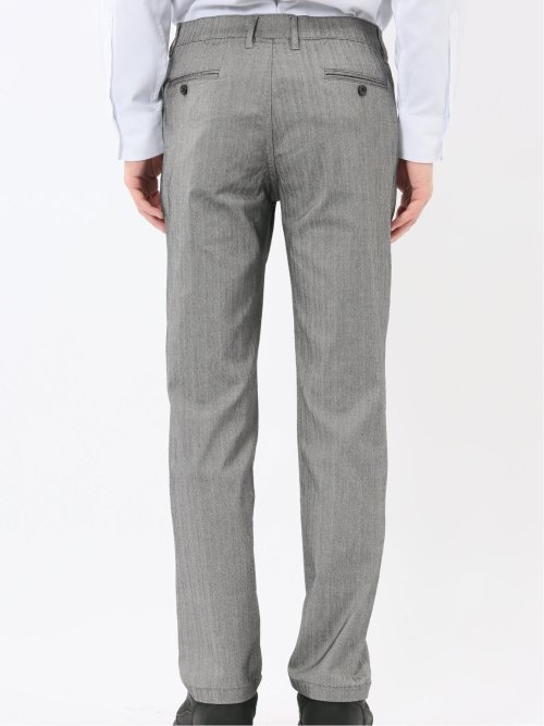 クロスストレッチ トラウザーパンツ ヘリンボン