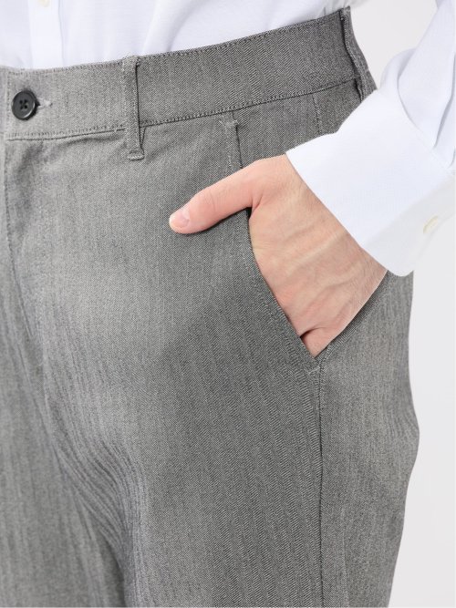 クロスストレッチ トラウザーパンツ ヘリンボン