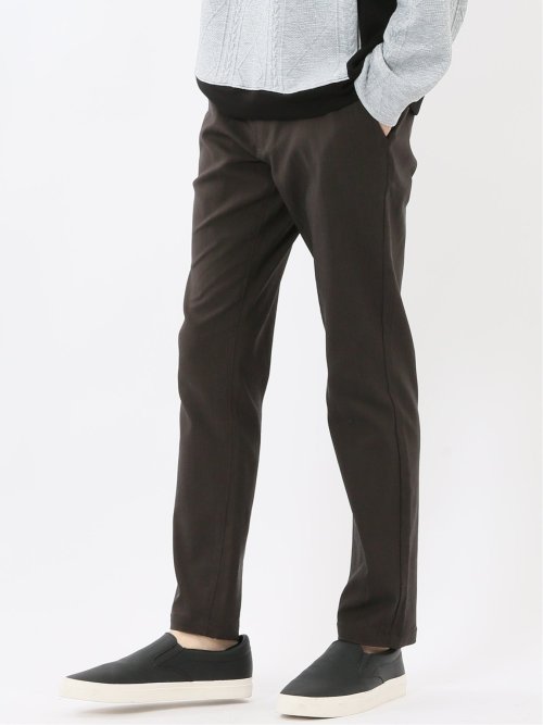 クロスストレッチ トラウザーパンツ ヘリンボン