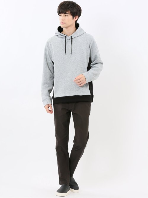 クロスストレッチ トラウザーパンツ ヘリンボン