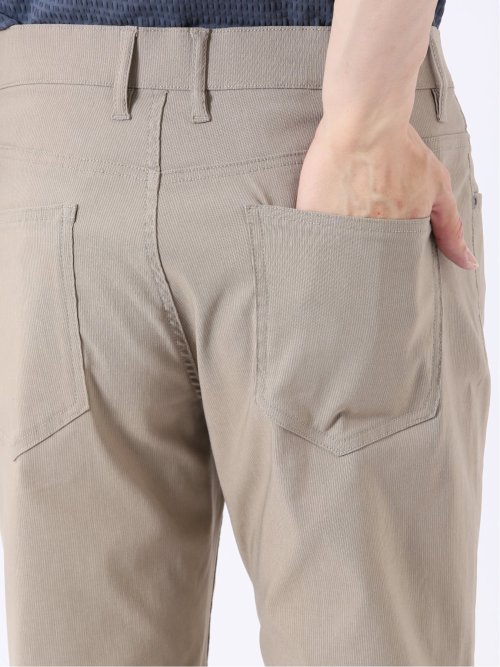パンツ メンズ ストレッチ 接触冷感 スリム 5ポケット テーパード ピケ クロスストレッチ + クール