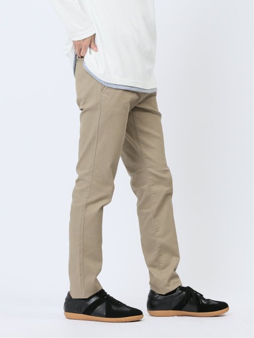 クロスストレッチ トラウザースキニーパンツ 裏カラー