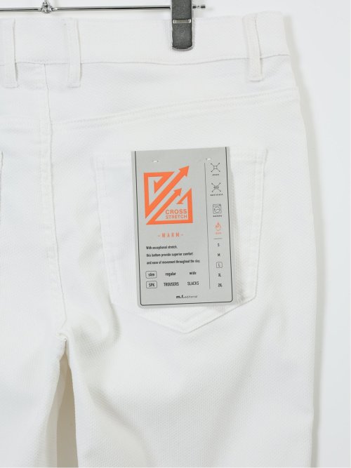 クロスストレッチ+ウォーム スリムパンツ ジャガード