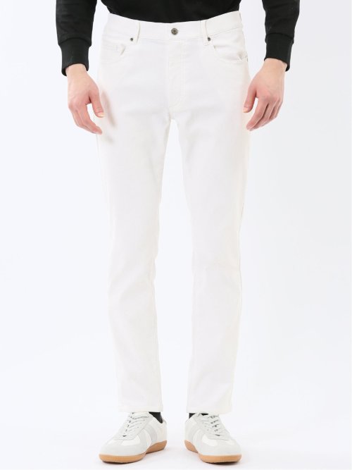 クロスストレッチ+ウォーム スリムパンツ ジャガード