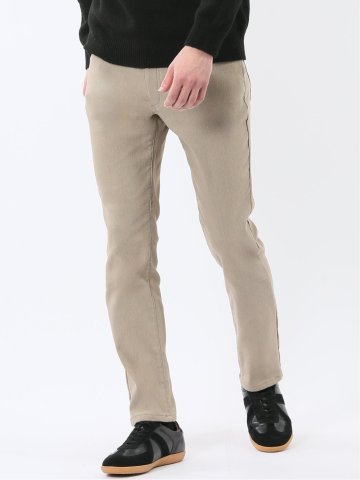 クロスストレッチ+ウォーム スリムパンツ ジャガード