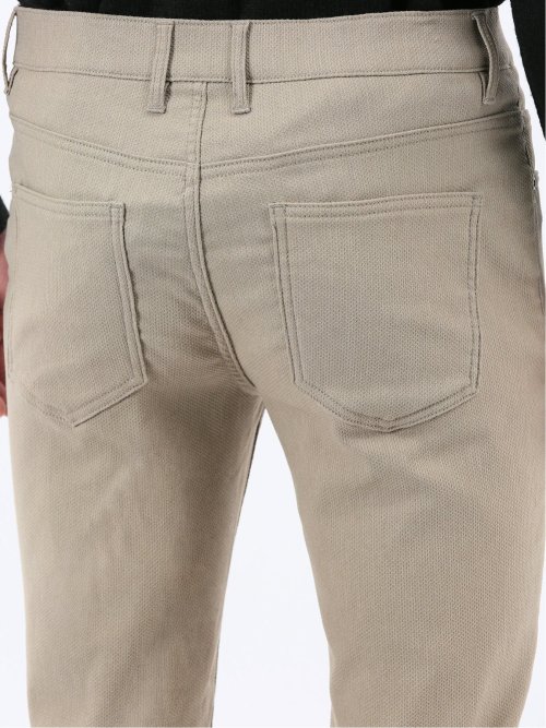 クロスストレッチ+ウォーム スリムパンツ ジャガード