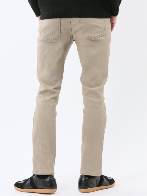 クロスストレッチ+ウォーム スリムパンツ ジャガード