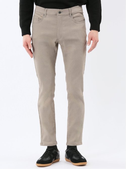 クロスストレッチ+ウォーム スリムパンツ ジャガード