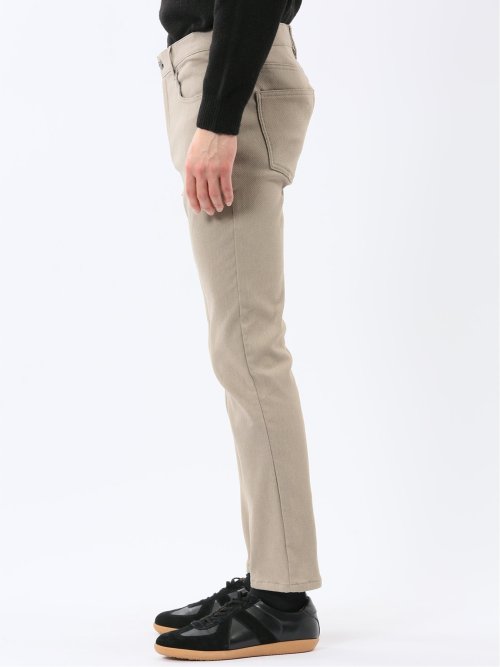 クロスストレッチ+ウォーム スリムパンツ ジャガード