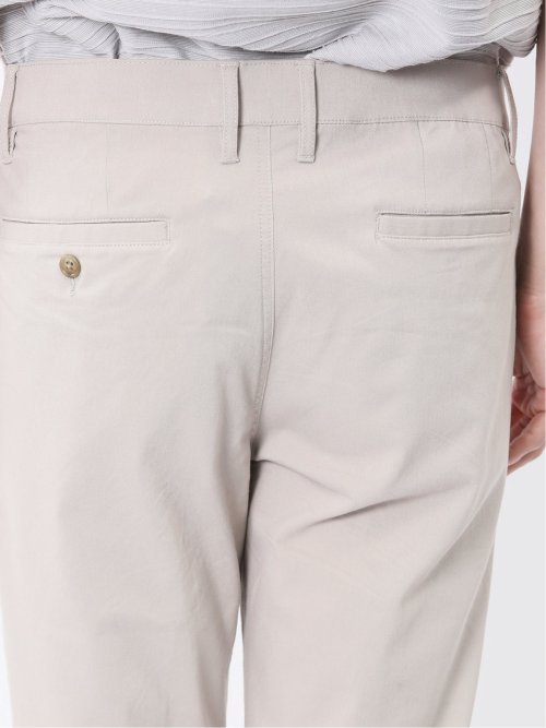 クロスストレッチ+クール リネン混 トラウザーパンツ