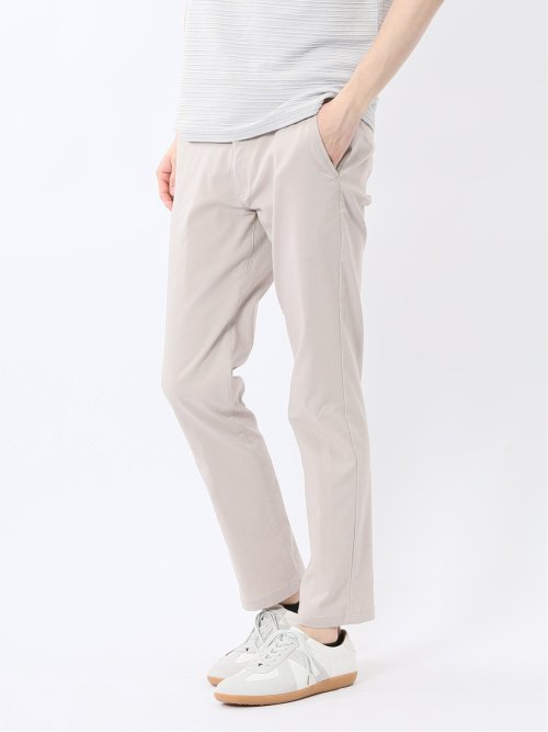 クロスストレッチ+クール リネン混 トラウザーパンツ