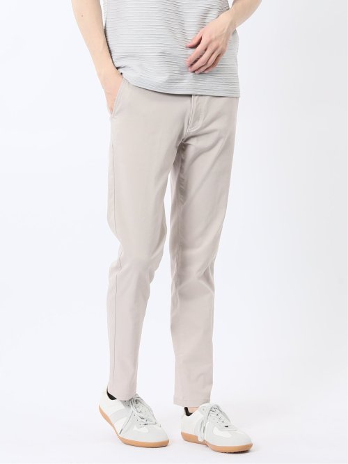 クロスストレッチ+クール リネン混 トラウザーパンツ