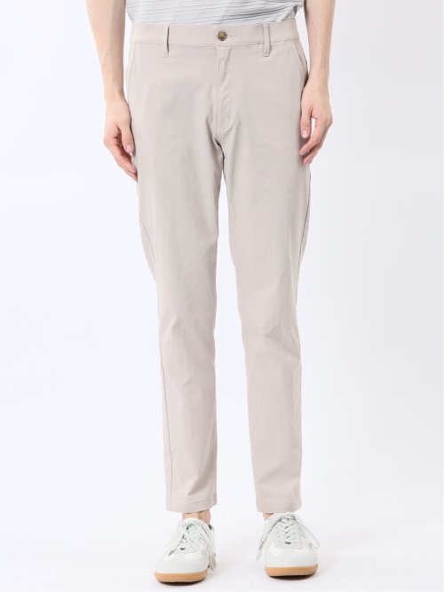 クロスストレッチ+クール リネン混 トラウザーパンツ