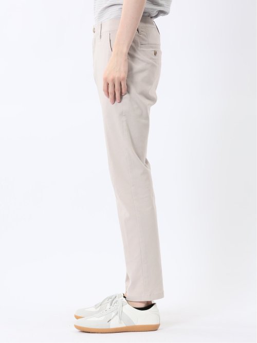 クロスストレッチ+クール リネン混 トラウザーパンツ