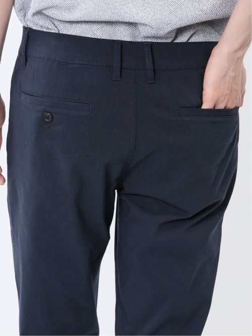 クロスストレッチ+クール リネン混 トラウザーパンツ