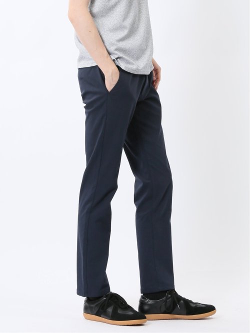 クロスストレッチ+クール リネン混 トラウザーパンツ