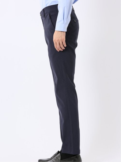 パンツ メンズ ストレッチ スリム トラウザー テーパード ピケ クロスストレッチ