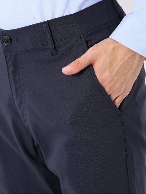 パンツ メンズ ストレッチ スリム トラウザー テーパード ピケ クロスストレッチ