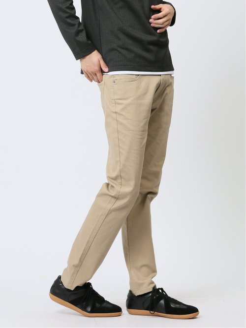 クロスストレッチ スリムパンツ スラブ