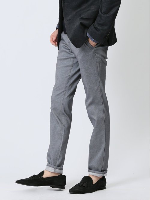 クロスストレッチ裏起毛 トラウザースキニーパンツ ツイル