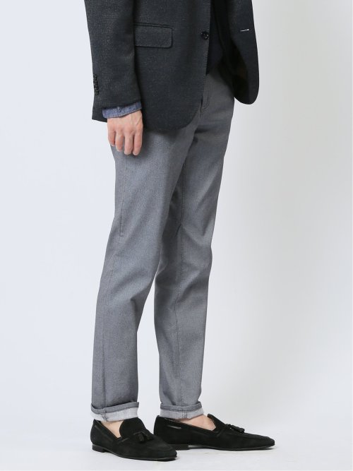 クロスストレッチ裏起毛 トラウザースキニーパンツ ツイル