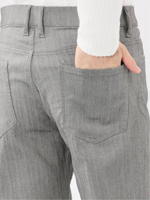 クロスストレッチ スリムパンツ ヘリンボン