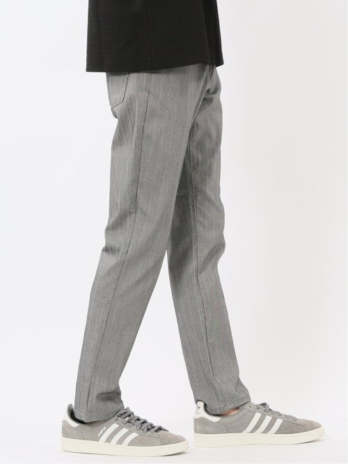 クロスストレッチ スリムパンツ ヘリンボン