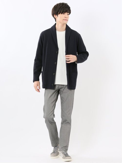 クロスストレッチ スリムパンツ ヘリンボン