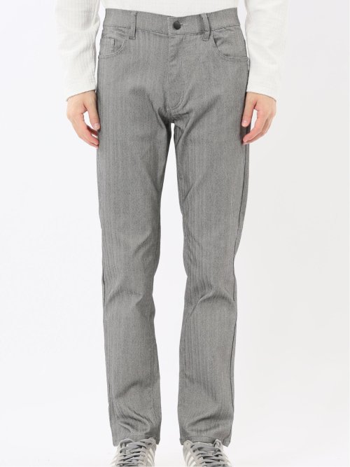 クロスストレッチ スリムパンツ ヘリンボン