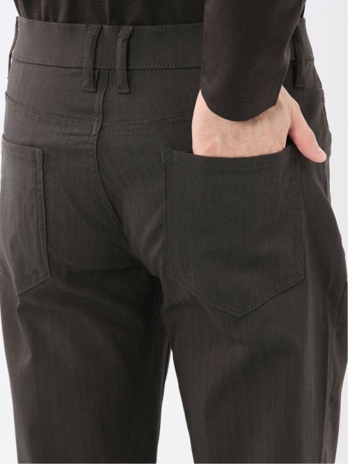 クロスストレッチ スリムパンツ ヘリンボン