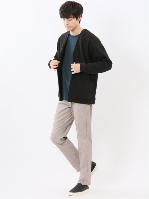 クロスストレッチ スリムパンツ ヘリンボン