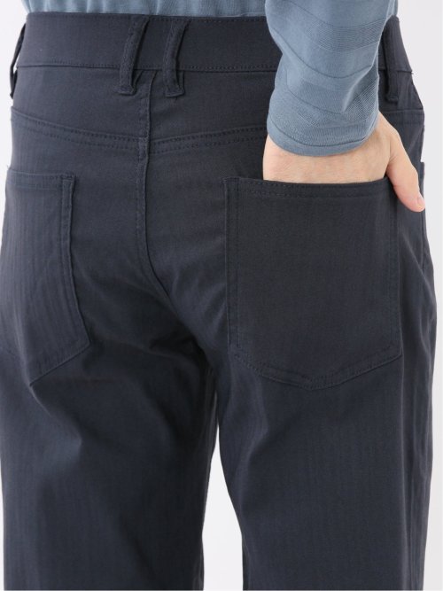 クロスストレッチ スリムパンツ ヘリンボン