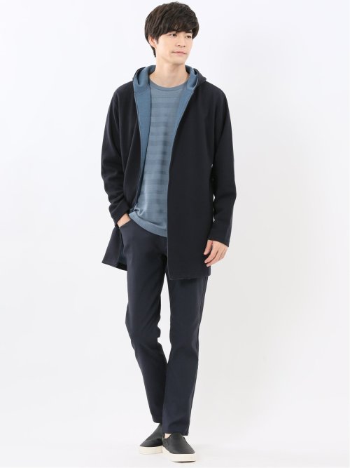 クロスストレッチ スリムパンツ ヘリンボン