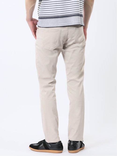 クロスストレッチ+クール リネン混 スリムパンツ