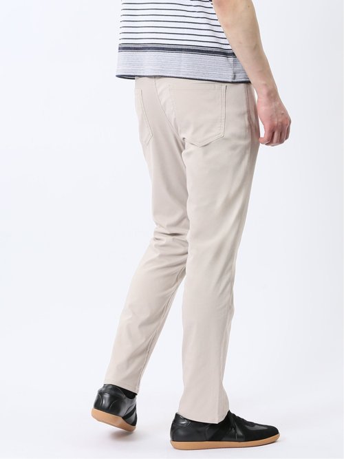 クロスストレッチ+クール リネン混 スリムパンツ