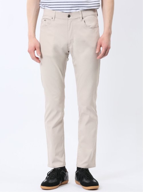 クロスストレッチ+クール リネン混 スリムパンツ