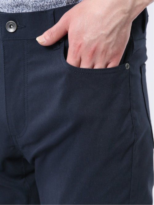 クロスストレッチ+クール リネン混 スリムパンツ